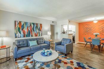 Spacious living room at hawthorne at lily flagg in huntsville, al